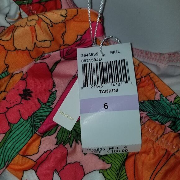 Trina Turk NWT Sunny Bloom Convertible Tankini Size 6 Lightly Padded top only - Picture 8 of 13